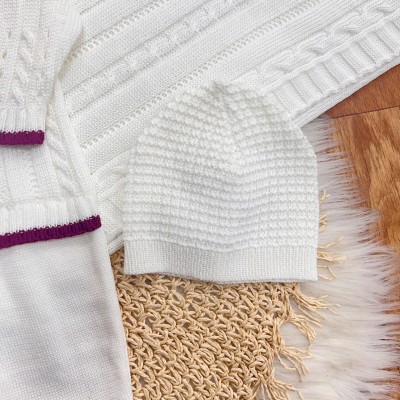  Saída de Maternidade Color - Branco e Bordô